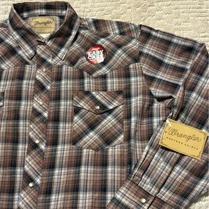 Wrangler Men's Pearl Snap Button Up Shirt Size XL Multicolor Plaid